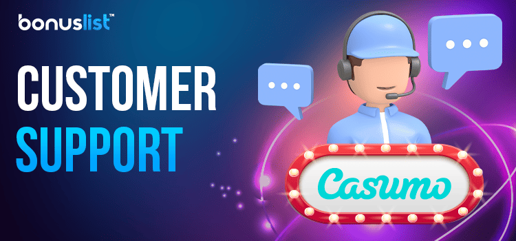 A Casumo Casino customer support representative is providing support