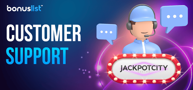 A Jackpot City Casino customer support representative is providing support