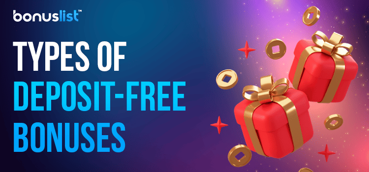 Two fancy gift boxes with some stars for different types of deposit-free bonuses