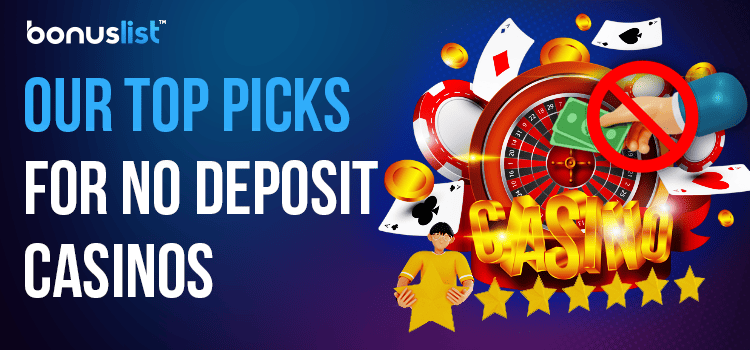 A roulette machine and a lot of other casino gaming items with a NO sign for our top picks for no deposit casinos
