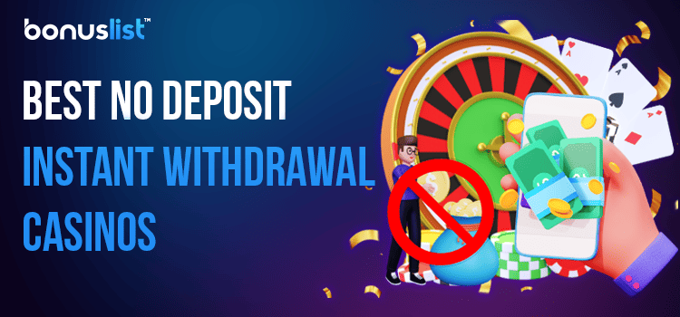 A hand is holding a mobile phone with cash and coins for the best no deposit instant withdrawal casinos
