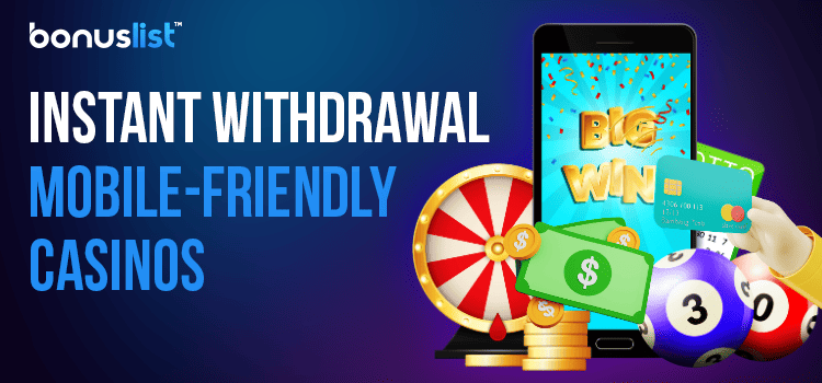 A mobile phone with different casino gaming items for instant withdrawal mobile-friendly casinos
