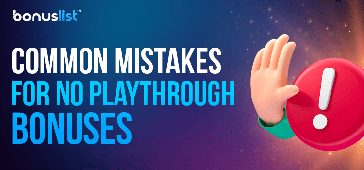 A hand with a stop sign for the common mistakes for no playthrough bonuses